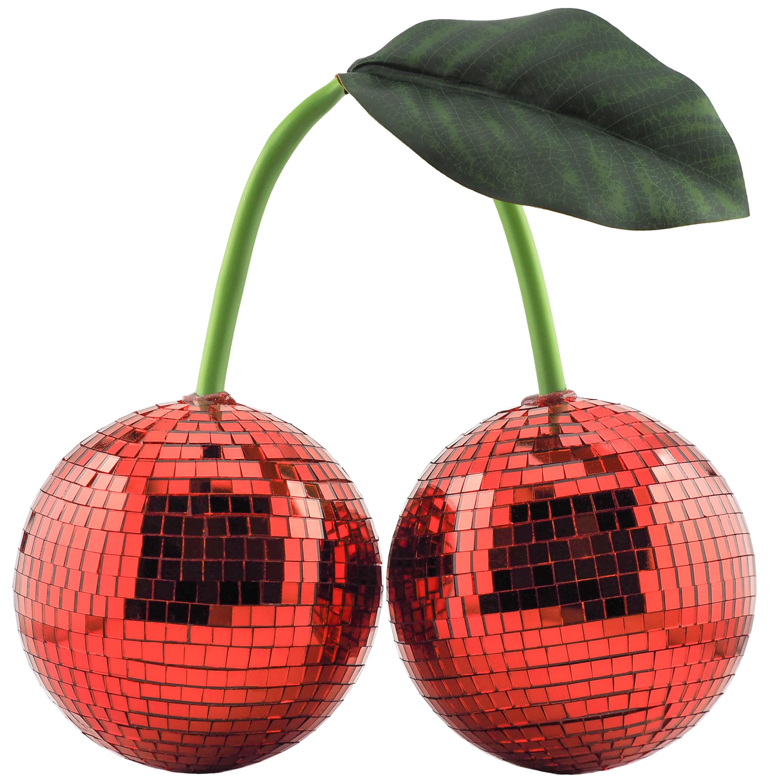 Photo 1 of Disco Ball Cherry Disco Mirror Ball Hanging Reflects Light for DJ Club Stage Bar Party Wedding Holiday Decoration Home Cherry Decor (3.9‘’, Red)