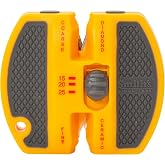 Smith&rsquo;s 50917 Adjustable 2-Step Knife Sharpener &ndash; Yellow - Preset Coarse &amp; Fine Slots - Outdoor Handheld Knife Sharpener - Fishing, Hunting, Fillet, Pocket Knives - Portable Compact Keychain Tool