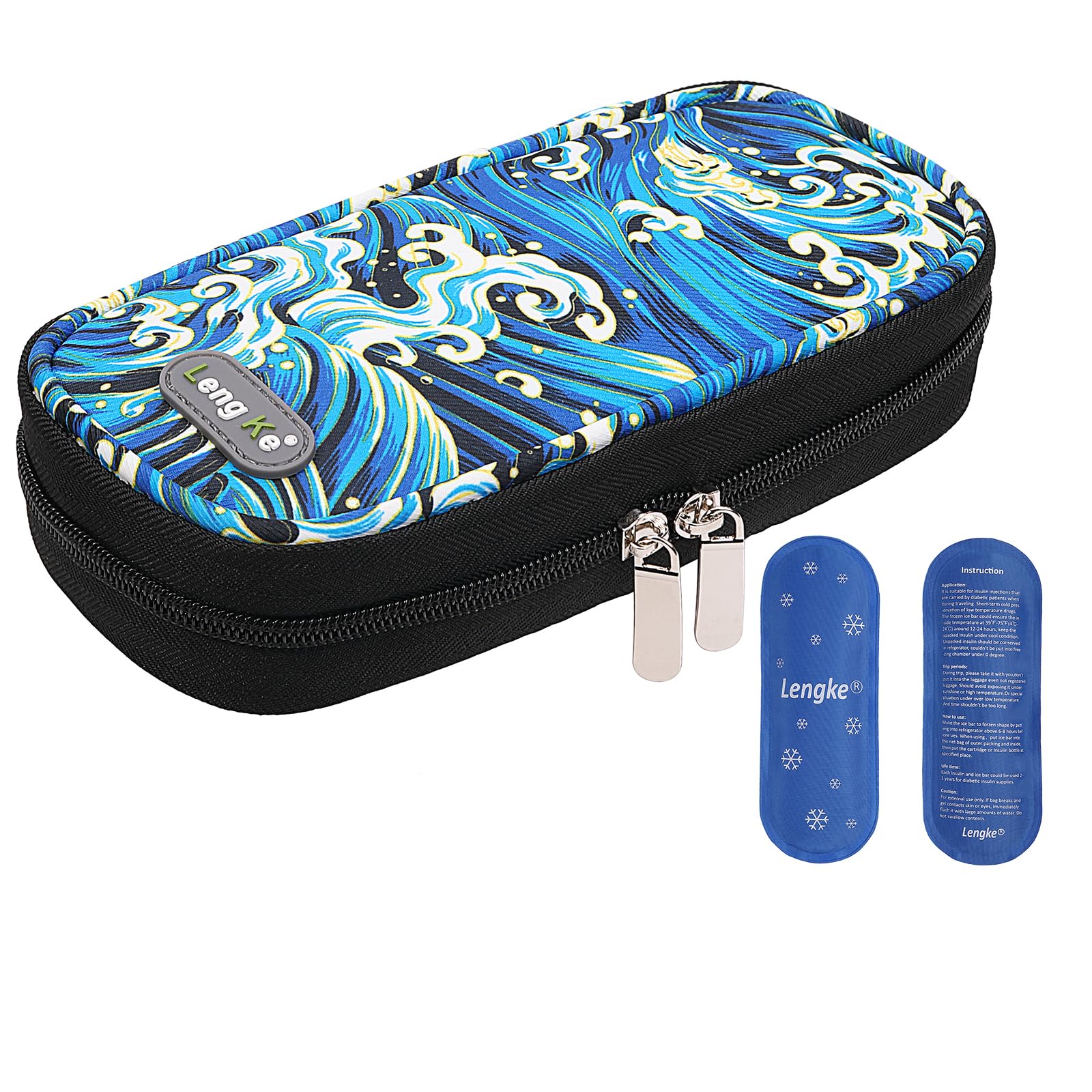 BOMKEE Insulin Cooler Travel Case for Diabetic, Insulin Cooling Case Travel Insulin Pen Case Cooler Insulin Bag Carrying Organizer with 2 Ice Pack
