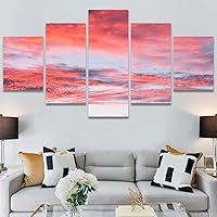 SIGNWIN 5 Panel Canvas Wall Art Colors of The Sky for Home Decorations Ready to Hang - 60