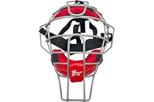Jadekylin Baseball &t Softball Catcher's mask (Red & Silver)