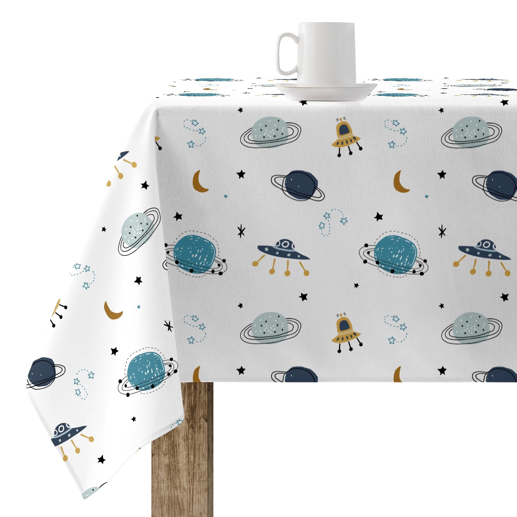 BELUM | Stain Resistant Tablecloth Size 140 x 140 cm - Extra Soft Touch Tablecloth Colour Multicolor - Tablecloth 100% Made in Spain Fabric 100% Organic Cotton (Half Panama) - Dayton Model Tablecloth