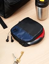 Hama CD Player Bag Portable Music Discman Storage 3 CDs Black Blue view 2