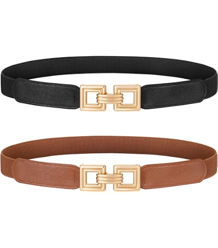 Amazon.com: WHIPPY 2 Pack Skinny Elastic Belts for Women  display picture 2