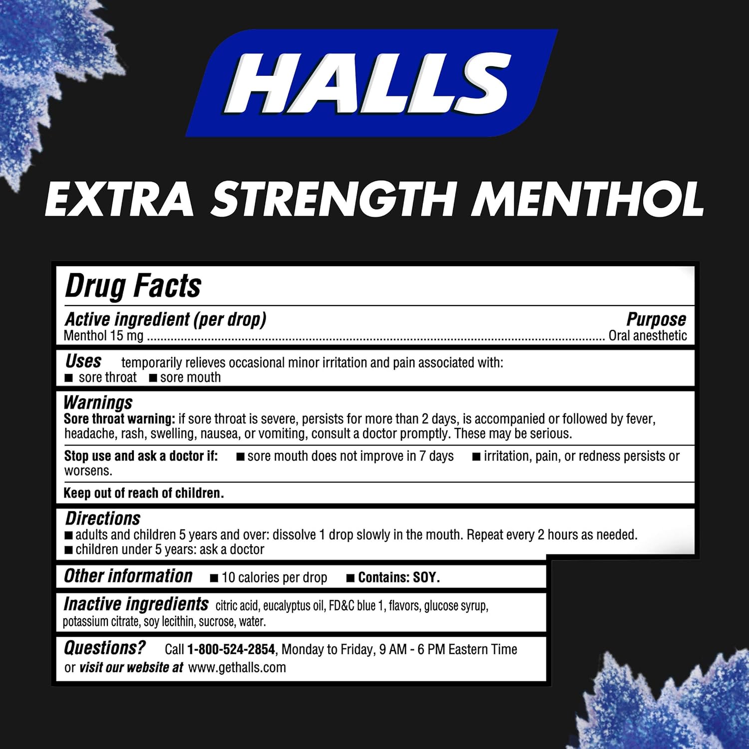 HALLS Relief Max Strength Extra Strong Menthol Throat Drops, 12 Packs of 30 Drops (360 Total Drops) : Grocery & Gourmet Food