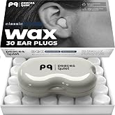 Peace&amp;Quiet PQ Wax Earplugs for Sleep, Silicone Ear Plugs, Classic, 30 Ct | Soft Moldable Wax Pillows for Noise Reduction, Side Sleepers, Snoring, Swimming, Shower, Travel, Bath, Hearing Protection