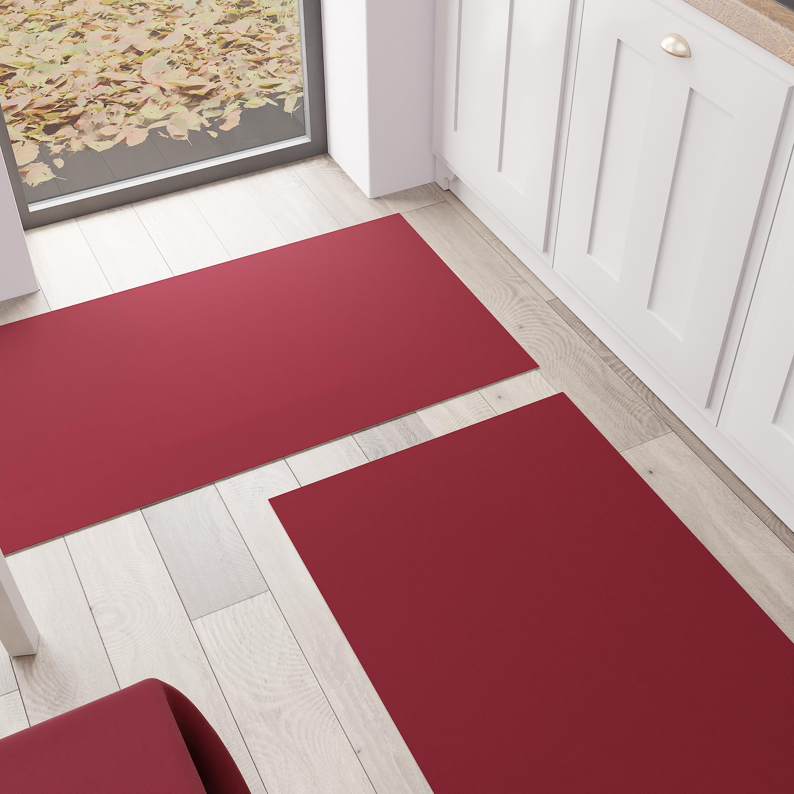 PETTI Artigiani Italiani - Kitchen Rug, Runner, Kitchen Rug, Washable, Non-Slip, Rug Runner, Kitchen Rug, Solid Colour 52 x 480 cm, Bordeaux, 100% Made in Italy