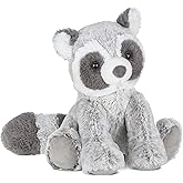 Bearington Ringo Stuffed Raccoon Plush Toy - 10.5" Raccoons Stuffed Animals with Soft Faux Fur, Weighted Inner Bean Bag and Poseable Floppy Body - Cute, Cuddly Raccoon Plushie Gift for Babies and Kids