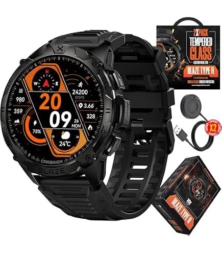 Amazon.com: CARBINOX Blaze Smart Watch with Metal Band 22 mm GPS