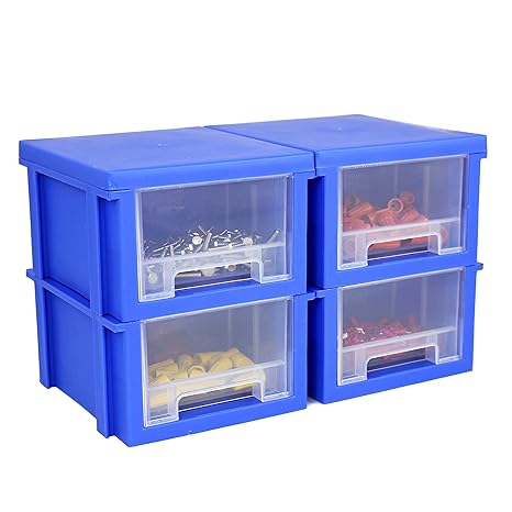 New 10 X Hd Strong Stacking Plastic Parts Storage Bins Boxes Ideal