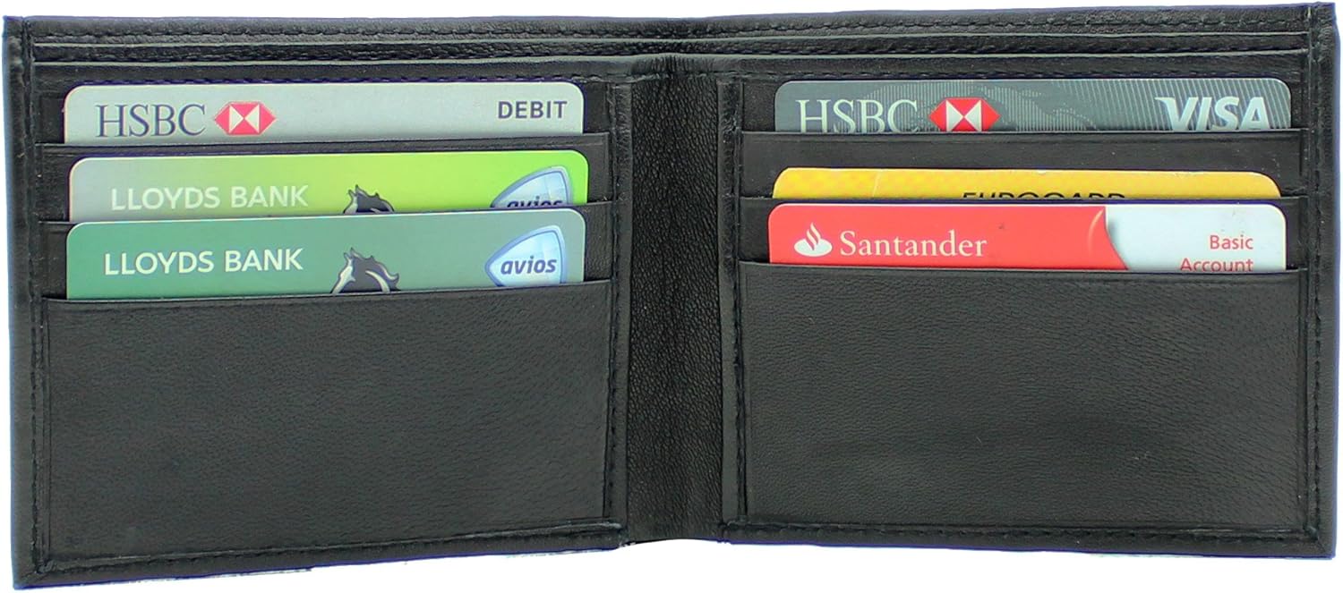 RAS Mens Slim Classic Bifold RFID Antitheft Wallet, 6 Cards Genuine Leather Billfold Wallet 125 Black, 11.5 x 9 x 1.5 cm - Image 3