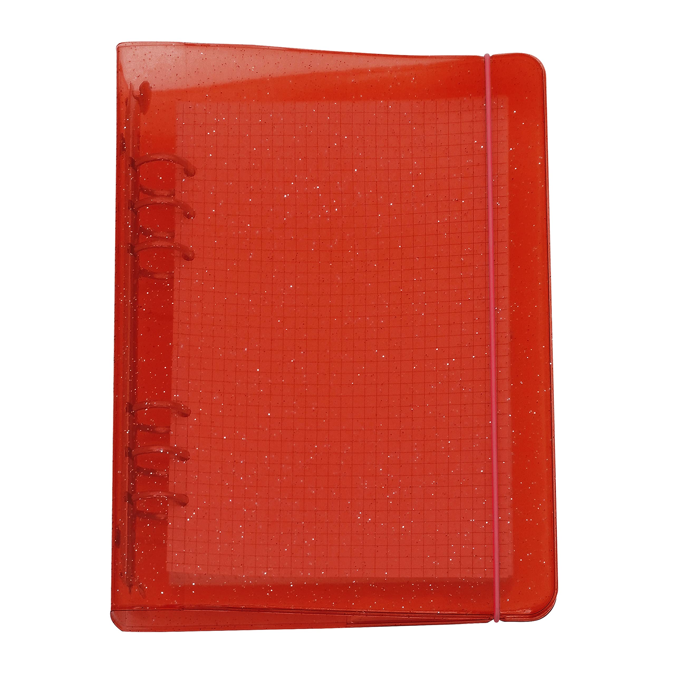 A6/ A5 6-Holes Colorful PP Cover Round Ring Binder Personal Organizer for Loose Leaf Sheet Refill Notebook/DIY Scrapbooking (Hibiscus, A5 Mini Set) — image 1