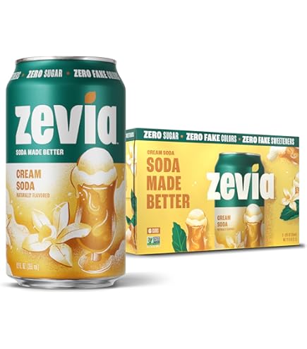 Amazon.com : Zevia Zero Sugar Soda, Cream Soda, 12 oz Cans (8-Pack