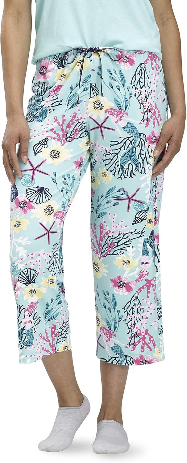Hue Womens Printed Knit Capri Pajama Sleep Pant Amazon.ca Clothing
