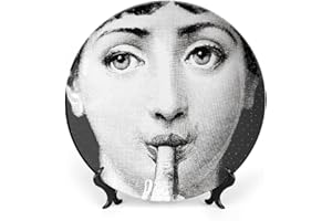 SPDIUV Lina Cavalieri Plate, Wall Decorative Plate, Mysterious Face Plate Wall Hanging Decoration,Including Bracket and Special Spring Hook,B14,7inch