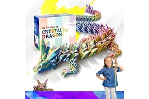 HyBaiS 30 Inch Large 3D Printed Crystal Dragon Toy,Dragon Figurine Large Toy for Kids,Easter Gifts