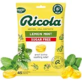 Ricola Big Bag Sugar Free Lemon Mint Cough Drops, 45 Drops, 1 Count | Made with Lemon Balm and Low Menthol for Everyday Voice Care - Herbal Throat Lozenges