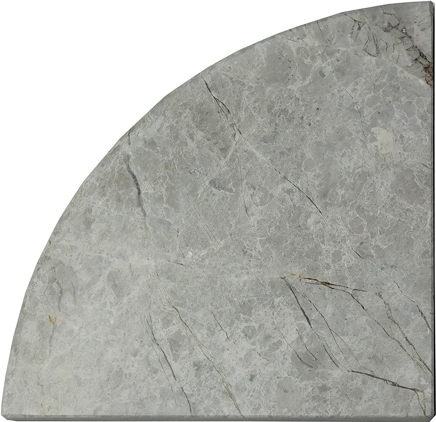Silver Polished Marble Corner Shelf 9"