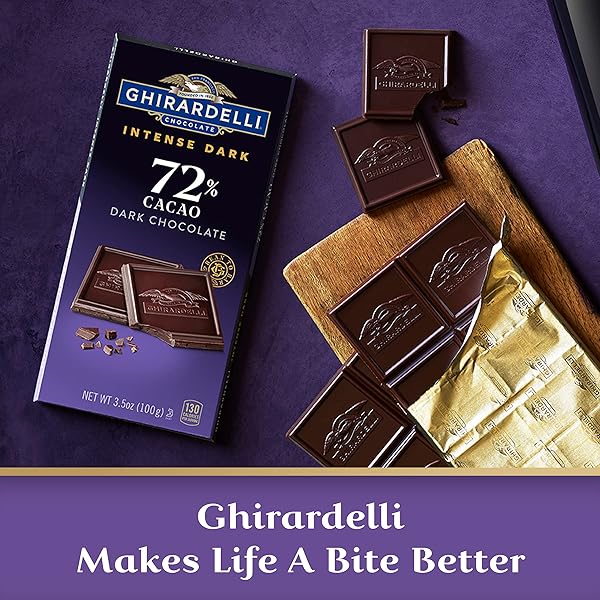 GHIRARDELLI INTENSE DARK CHOCOLATE BAR, 72% CACAO, 3.5 OZ BAR