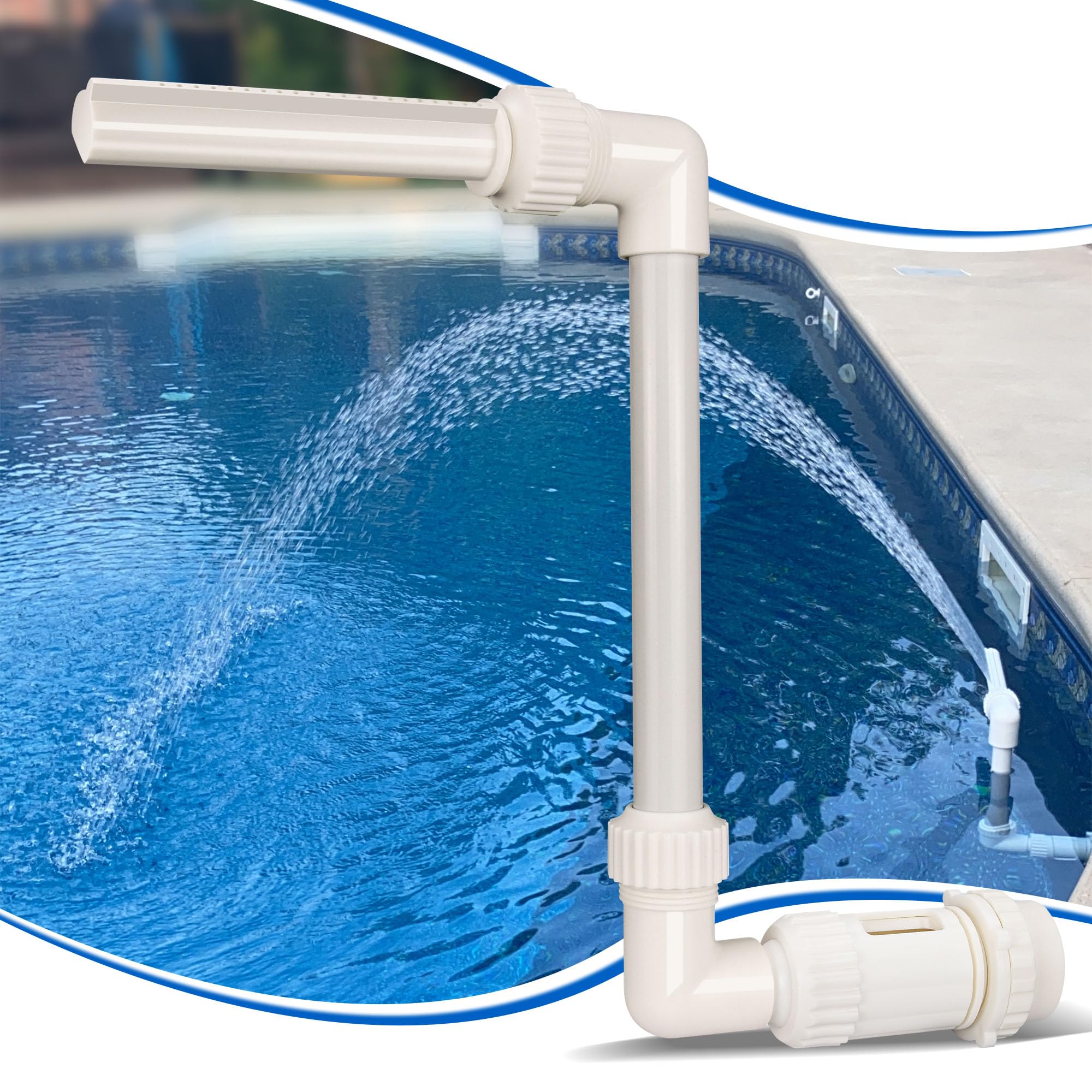 Photo 1 of Inground Pools and Above Ground Pools Fountains, Adjustable Swimming Pool Sprinklers Fountains for Cooling Temperatures, Summer Swimming Pool Waterfall for Garden Decor