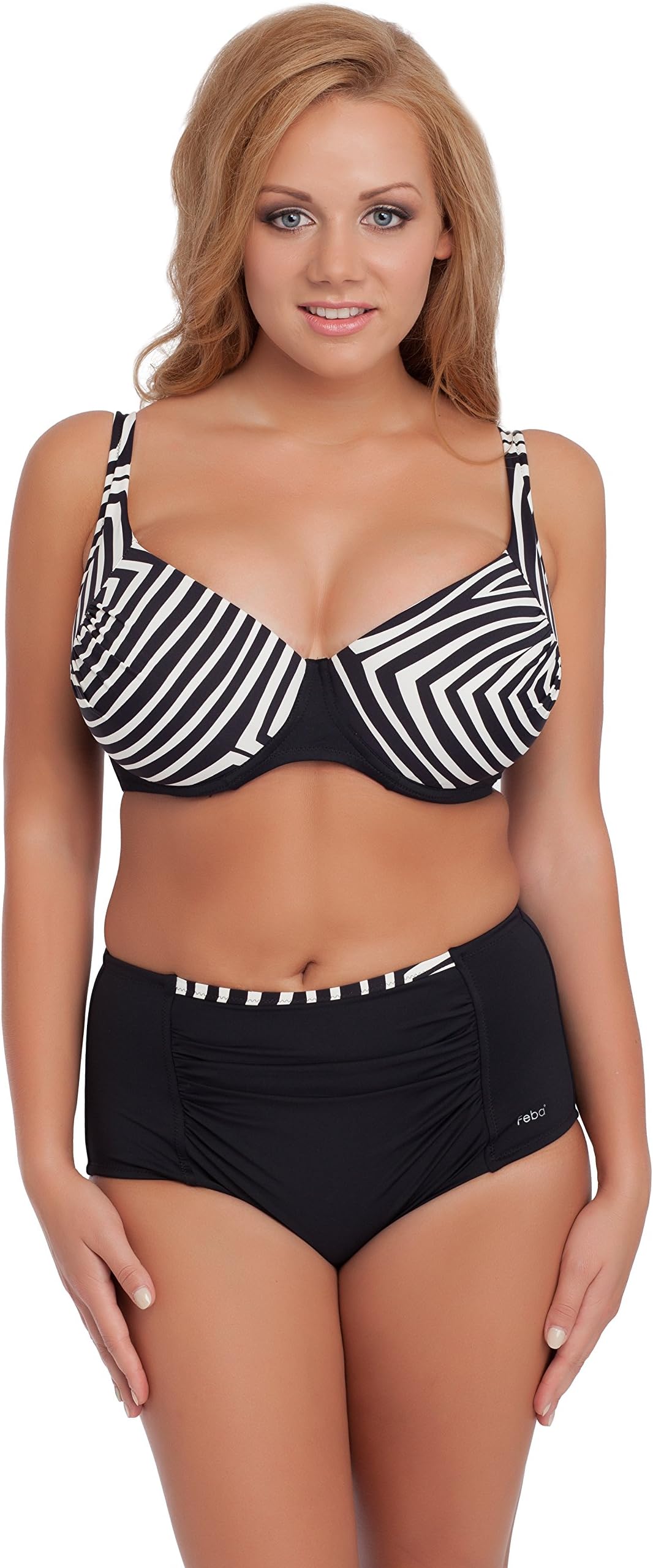 Feba Womens Bikini with Shorts EV3T1 (Pattern-11DK, EU Cup 80D/Bottom 40 (UK 36D/12))