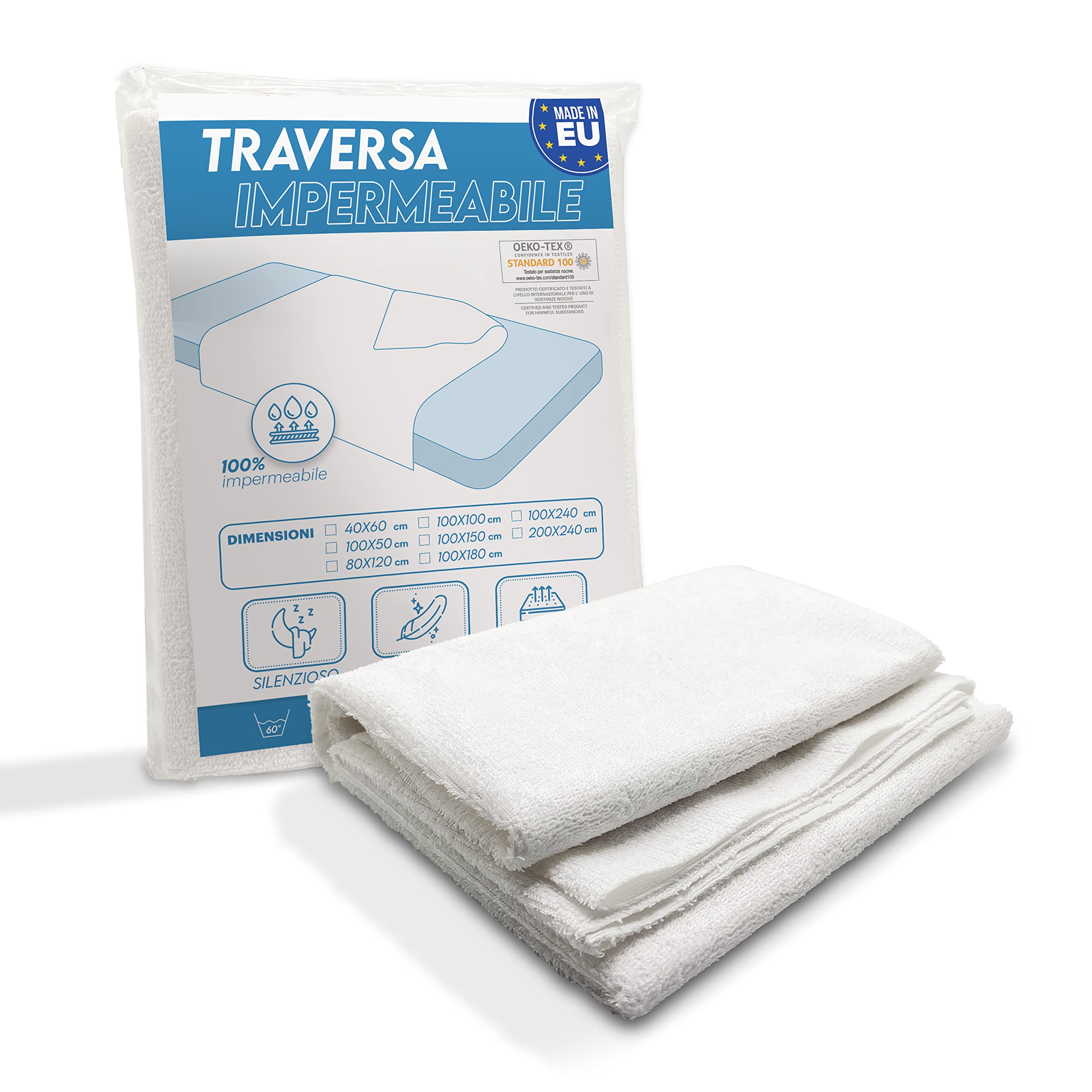 Waterproof Bed Pad. Soft Cotton and Machine Washable Incontinence Bed Pads. Bed Wetting Sheet for Adults or Children With Incontinence - Potty training bed pads (200x240cm)