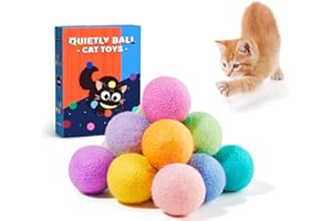 Potaroma 12 Pcs Quiet Play Felt Cat Ball Toys with Catnip Inside, Cat Kicker Exercise Toys, Fun Colorful Kitty Kitten Toys 1.6 Inches