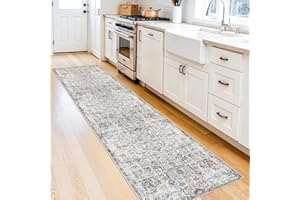 RUUGME 2x10 Kitchen Runner Rug - Vintage Washable Rugs with Non Slip Backing Soft Stain Consistant Carpet for Hallway Entryway Bedroom Indoor Home Decor Floor Mat for Bathroom Laundry (2'x10', Brown)
