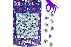 Fruidles Halloween Goog-ly Eye Balls, Double Crisp, Trick-Or-Treat Party Bag Fillers, Individually Wrapped in Multi-color Eye Design Foils, Kosher Certified (Half-Pound)