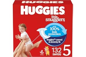 Huggies Size 5 Diapers, Little Snugglers Baby Diapers, Size 5 (27+ lbs), 132 Count (2 Packs of 66), Packaging May Vary