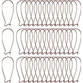 PH PandaHall 50-Piece Red Copper Kidney Earring Wires, Brass Hoop Earrings Components, 33mm/1.3inch