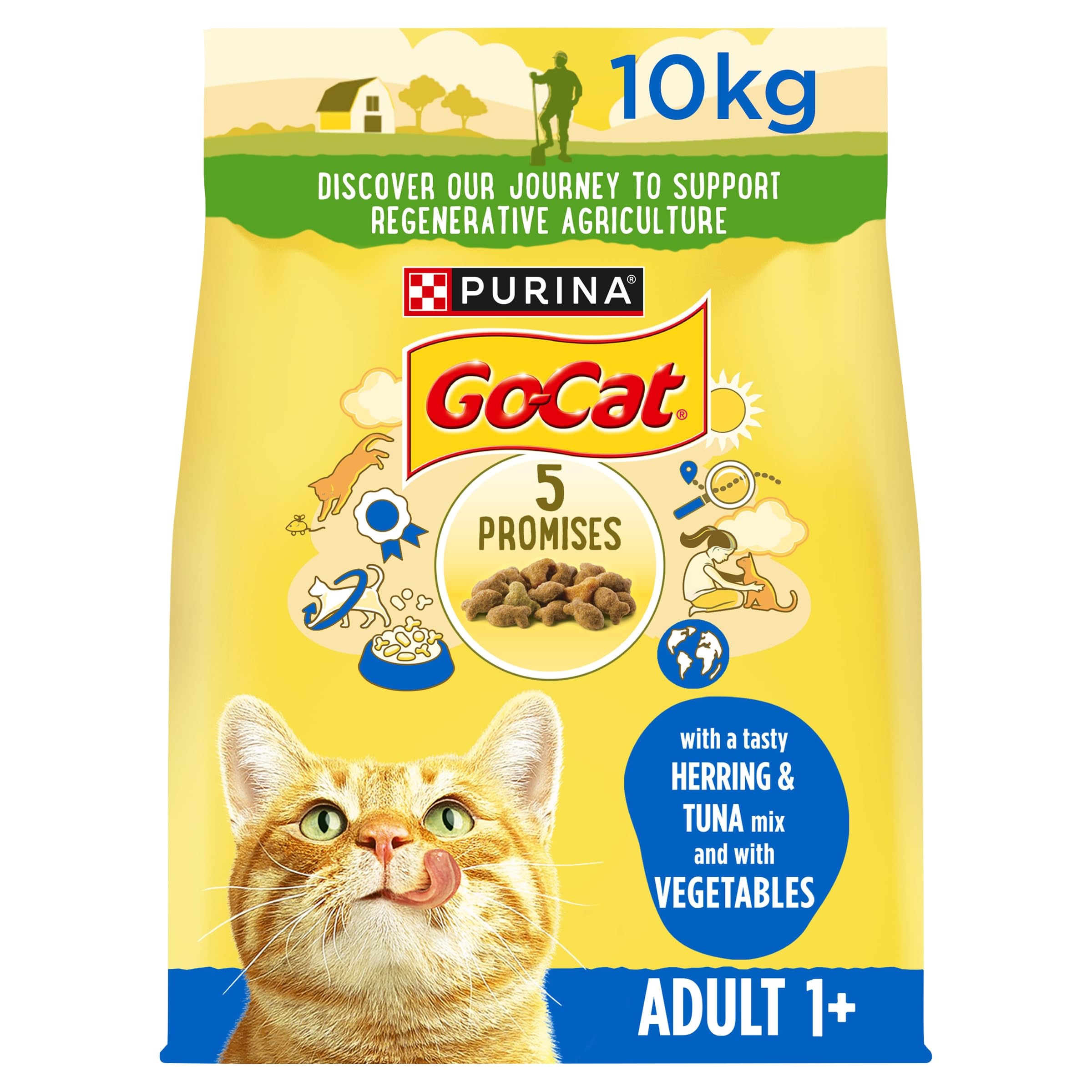 GO-CAT Herring and Tuna Dry Cat Food 10kg