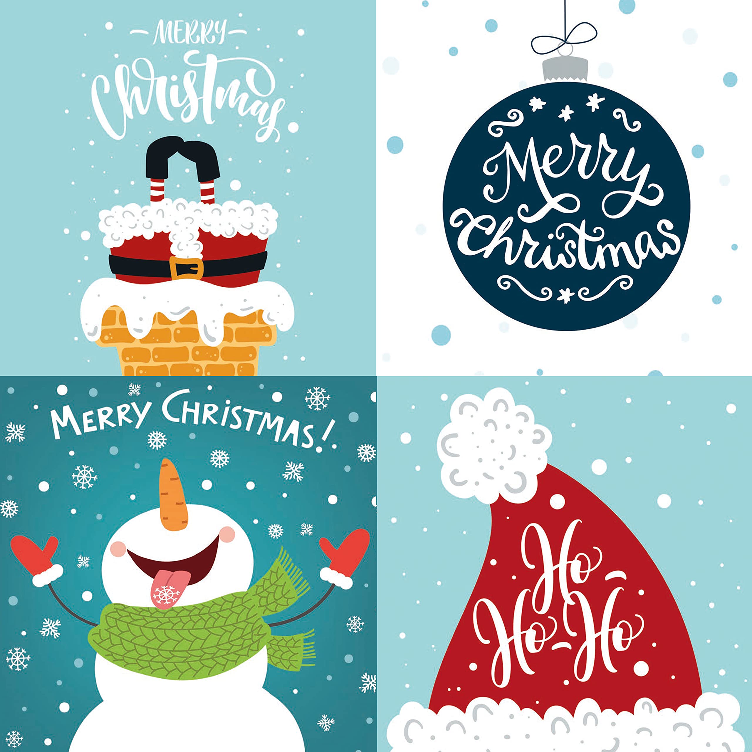 Emotional Rescue Christmas Cards Multi-pack, 12 Christmas Cards, 4 Different Designs, Fun And Colourful Assortment