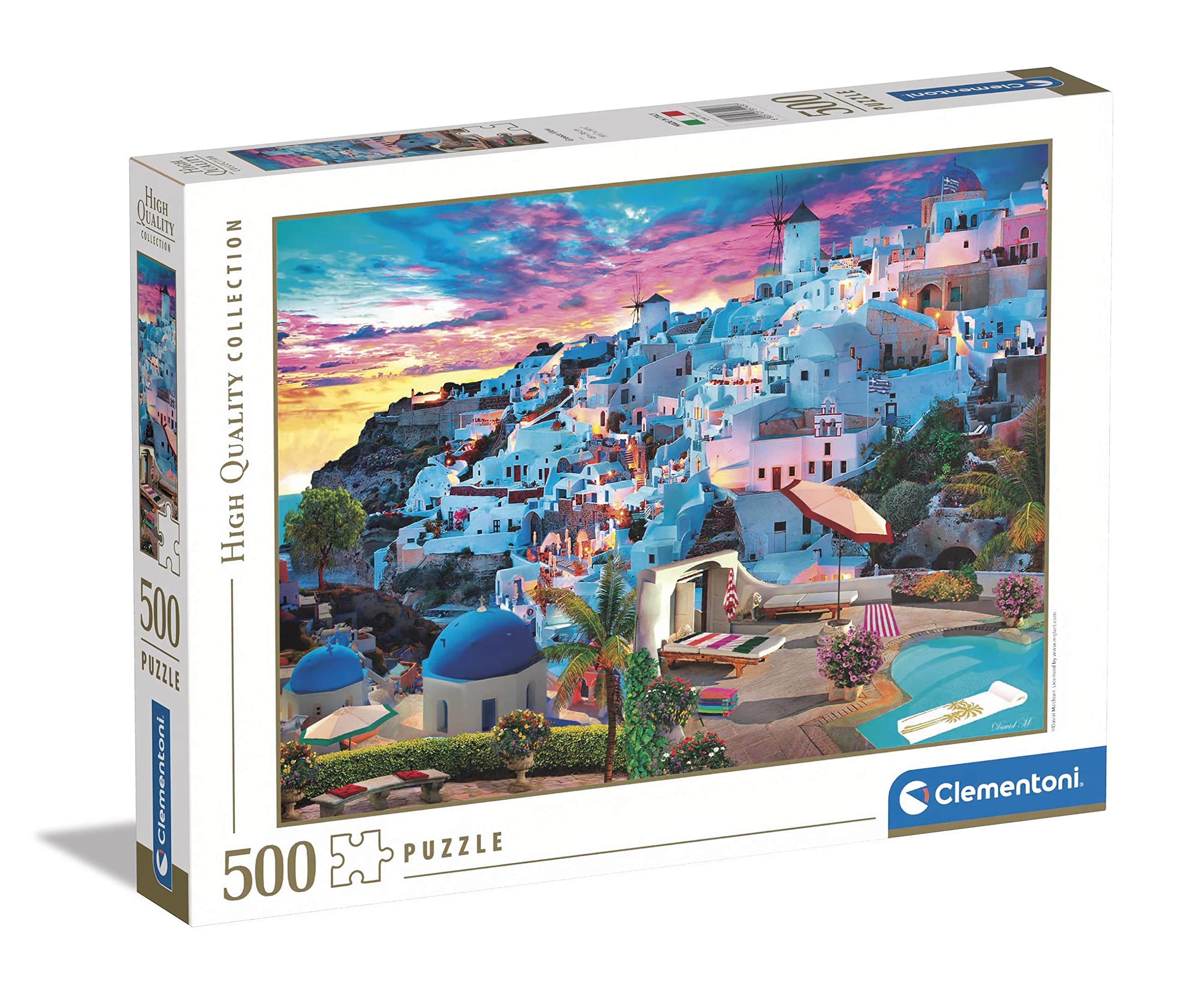 Clementoni - 35149 collection Greece View - Jigsaw Puzzle 500 Pieces, Jigsaw Puzzle For Adults - Made In Italy