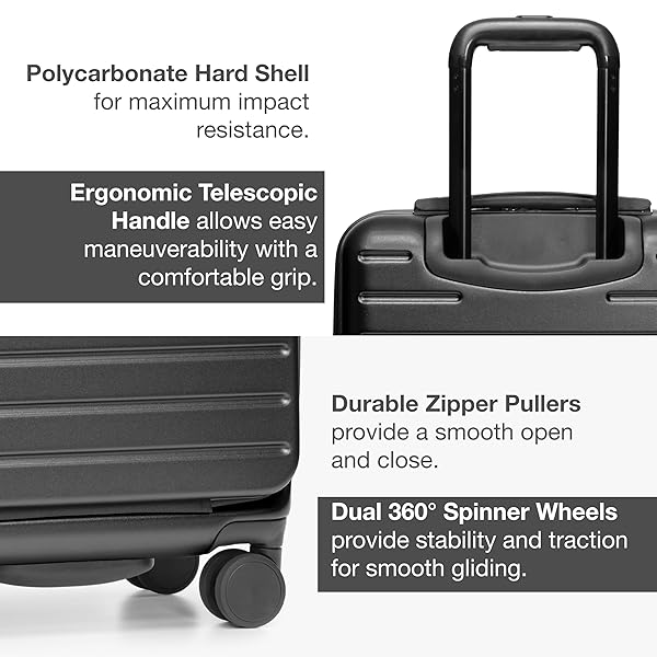 TRAVELER’S CHOICE MYKEL DUAL OPENING POLYCARBONATE HARDSIDE SUITCASE WITH SLEEVE AND ERGONOMIC HANDLE