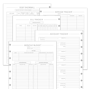 BetterNote Home Finance Kit for the Happy Planner, 9-Discs, 1 Year Supply, Budget, Expense Tracker, Debt Snowball, 7"x9.25" (Planner Not Included)