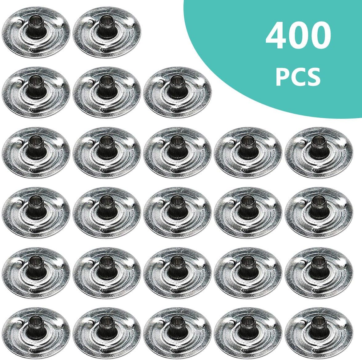 TIANYO 400 Pcs Candle Wick Tabs Metal Candle Wick Sustainer Tabs for Candle Making DIY Supplies (20mm)