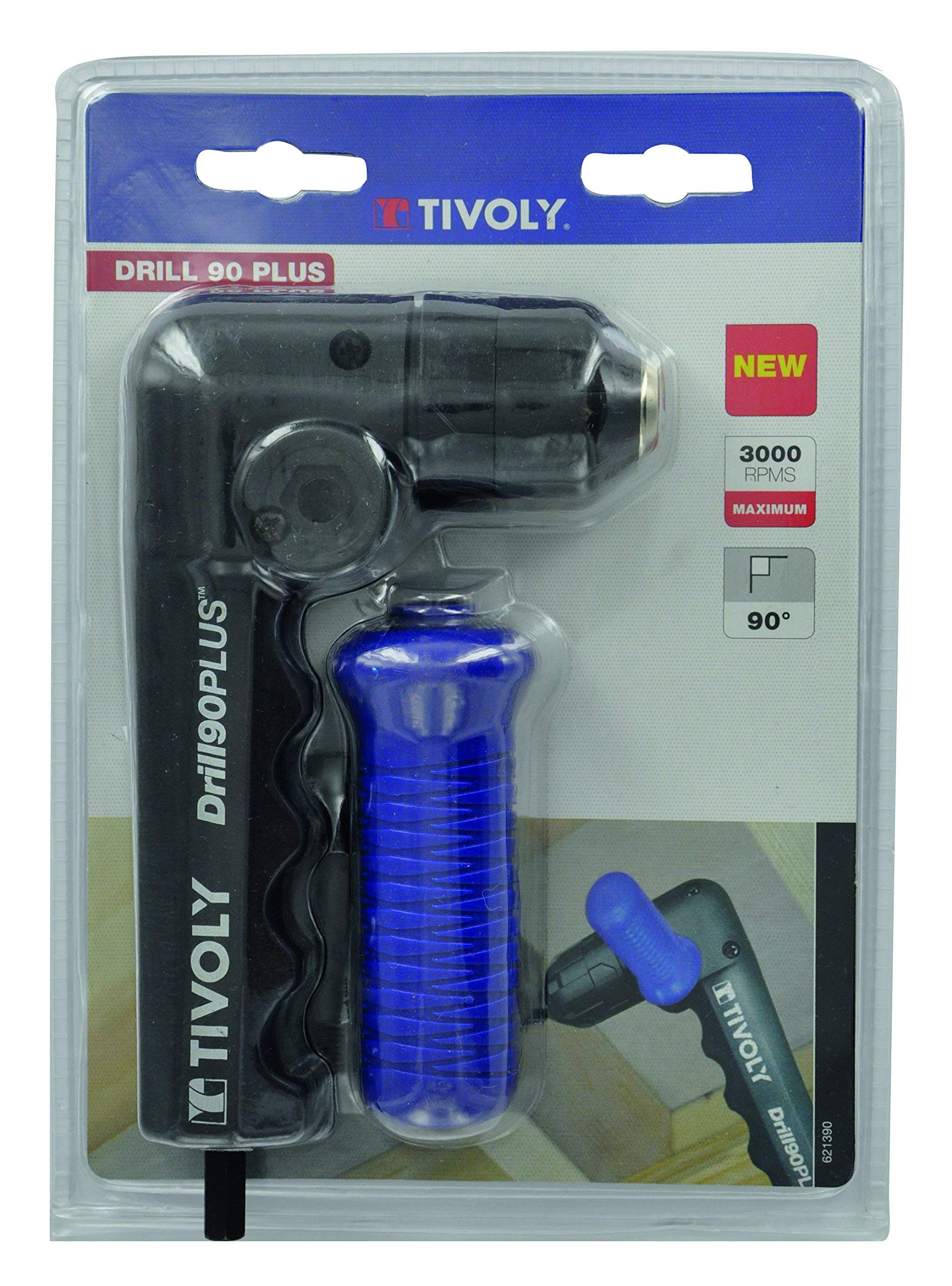 Tivoly1390 Drill90 Right Angle Drilling and Driving Power Drill Attachment, Blue