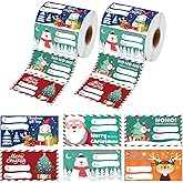 1000 PCS Christmas Gift Tags - 2.95 x 1.97 in Gift Tags for Christmas Presents, Xmas Gift Name Tags Stickers Decorations for Women Men, Holiday Wrapping Paper Labels for Gifts