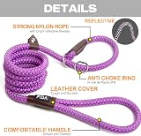 Fida Slip Lead for Dogs 1.8m Pink Reflective Training Leash Rope view 2
