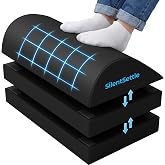 SilentSettle Foot Rest Under Desk, 3 Adjustable Heights Foot Stool, Black | Ergonomic Footrest Support with Washable &amp; Removable Cover, Non-Slip Bottom, for Office, Home, Gaming and Car