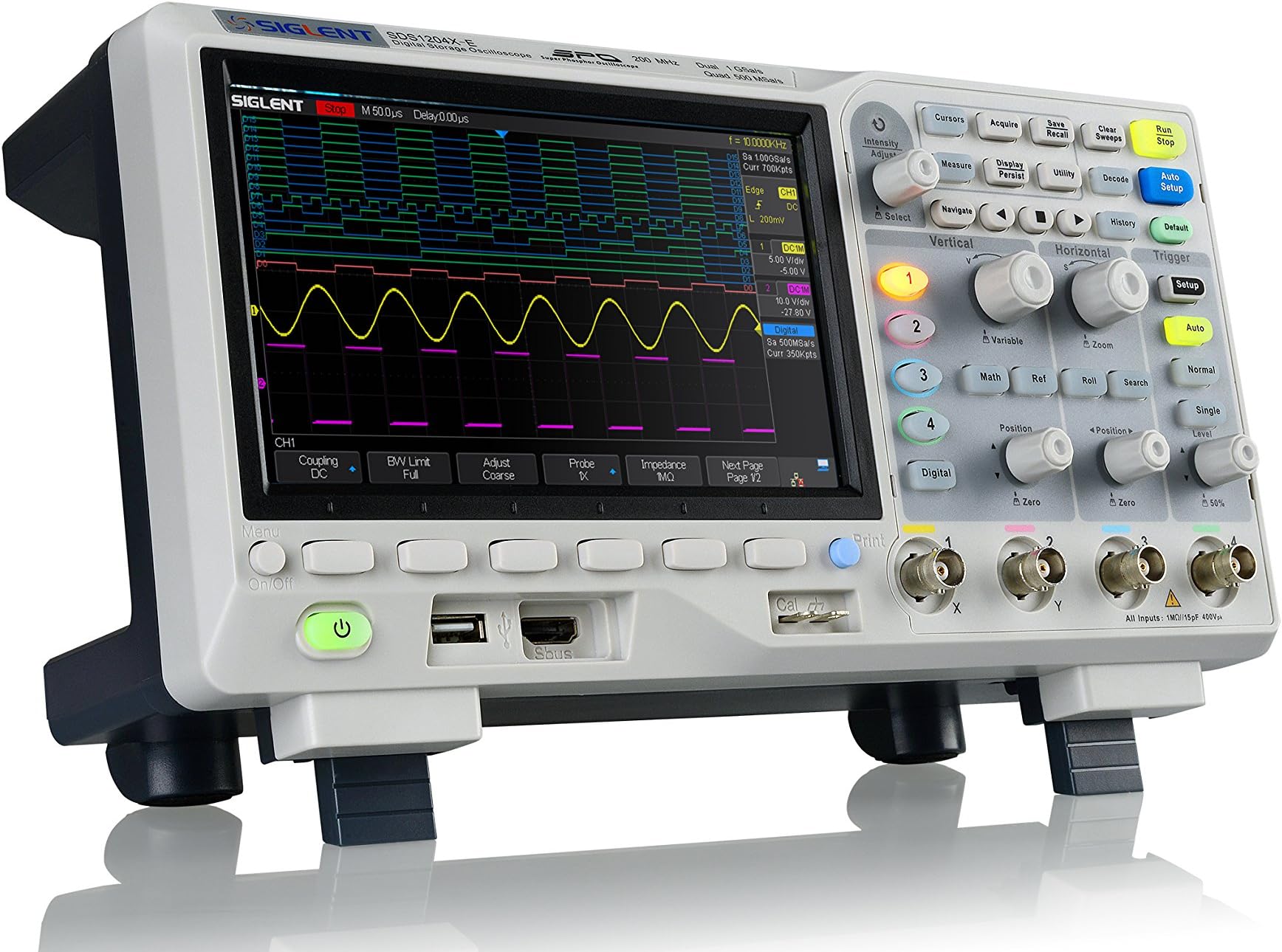 Siglent SDS1104X-E 100Mhz digital oscilloscope 4 channels standard decoder