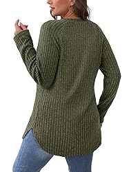 Saloogoe Womens Long Sleeve Tops Casual Pullover