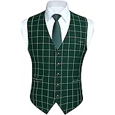 Enlision Men's Suit Vest Business Formal Dress Waistcoat Solid Color Vest for Suit or Tuxedo