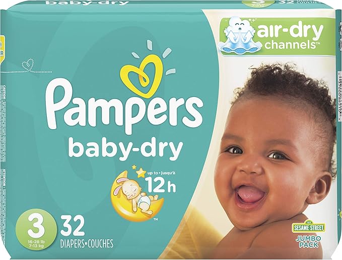 Pampers Baby Dry Diapers Jumbo Pack 32 Count Size 3 Disposable Diapers Diapering