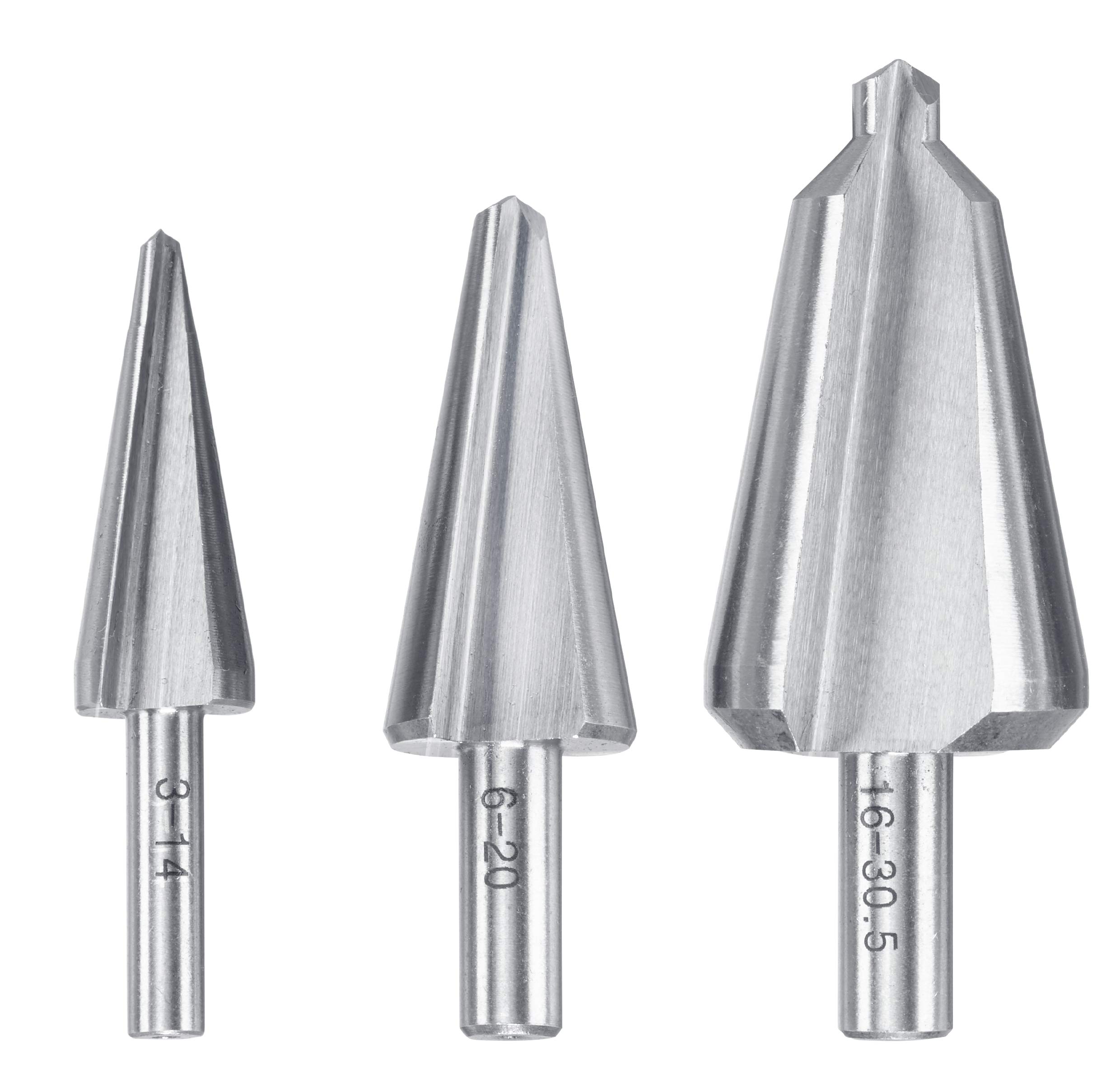 KWB HSS Sheet Metal Step Drill BIT Set - 3 Pieces for Stainless Steel