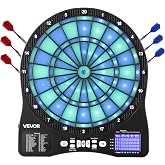 VEVOR Electronic Dart Board, LED-Illuminated Target Dartboard with 48 Games &amp; 500+ Variations, Includes 6 Dart Shafts with Flights &amp; 50 Soft Tips, Cricket Scoring LCD Screen - Supports Up to 8 Players