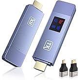Wireless HDMI Transmitter and Receiver, Plug and Play Portable 2.4G/5G Wireless HDMI Extender Kit, 4K Decode 1080P HD Output for Video and Audio Streaming to Monitor from Laptop/PC/TV Box/Projector