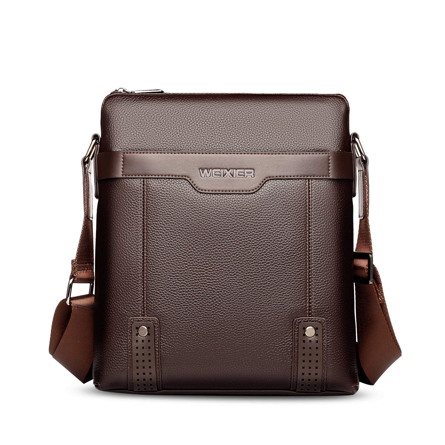 FANDARE Men's Shoulder Bag Messenger Crossbody Satchel Office Work Bag Fits Tablet 9.7 inch Tablets Waterproof Travel Bookbag Brown