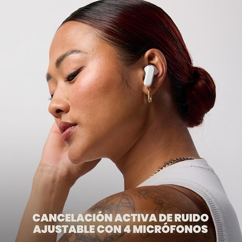 Rail ANC Auriculares In-Ear Inalámbricos con Cancelación de Ruido, 27 h de Autonomía, Micrófono, Compatibles con iPhone Android y Dispositivos Bluetooth. Bone